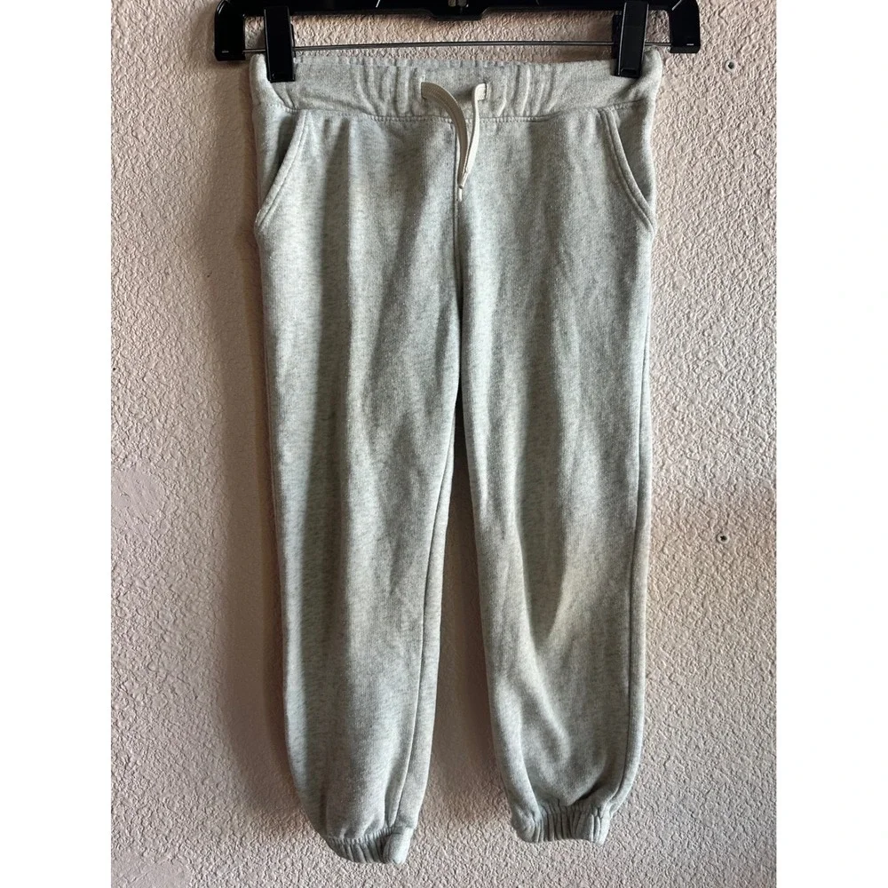 Old Navy Jogger Sweatpants Kids 4T 3-Pack Green Gray Fleece Drawstring Lot